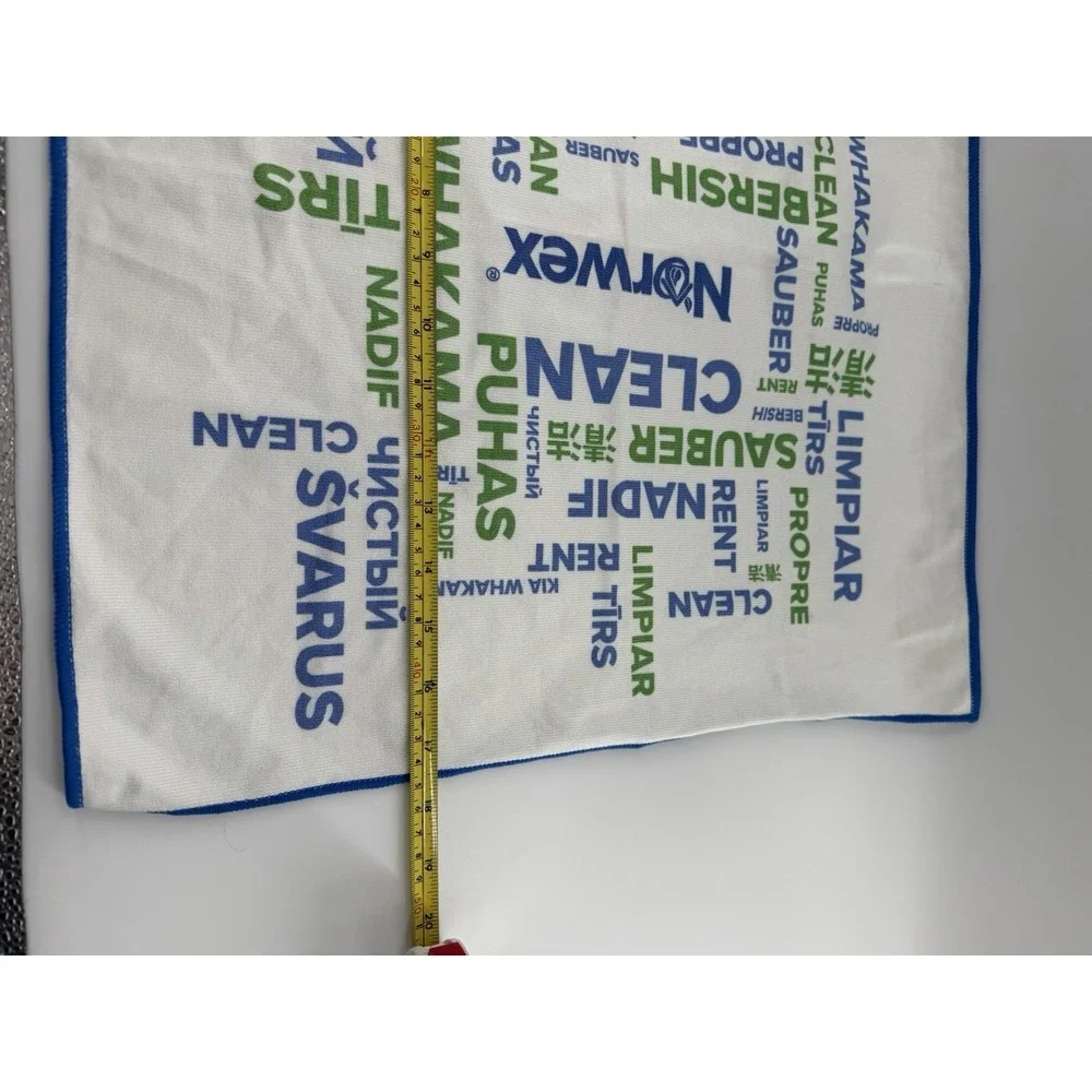 Norwex Window Cloth Cleaning Microfiber BacLock Blue Logo Rare Print Limited Ed